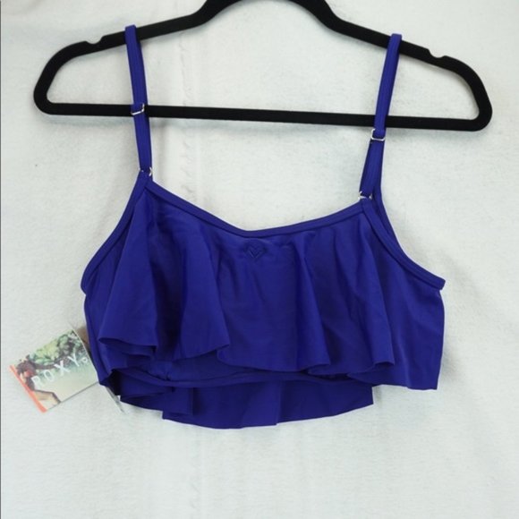Roxy Blue Flowy Bikini Top NWOT - Size L - Picture 2 of 2